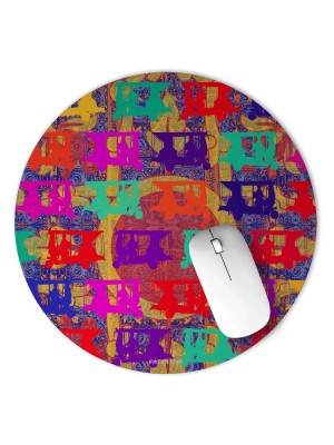 Pop Auto Rickshaws Round Mouse Pad