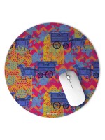 Horse Cart Design Round Mouse Pad