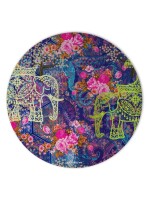 Indian Wedding Elephant Round Mouse Pad