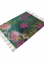 Pink Green Flower Designer Rug for Home