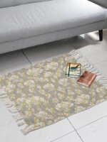 White Lotus Flower Printed Rug