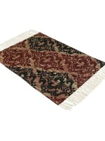 Red Brocade Eco-Friendly Recycled Rug