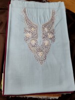 Kashmiri ruby cotton dress material with elegant hand embroidery aari work