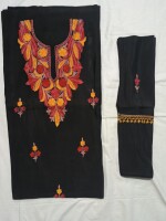 Machine Aari (Hook) Work on 3 pc suit on pure silk.