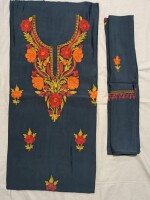 Machine Aari (Hook) Work on 3 pc suit on pure silk.