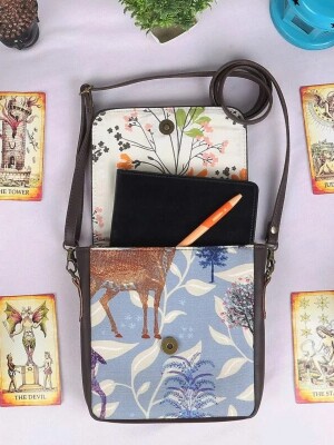 Deer Motif Printed Sling Bag