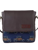 Vintage Car Pattern Travel Sling Bag