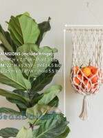 Boho Potato Tomato Bag, Woven Fruit Basket, Kitchen Storage, Macrame Veggie Bag, Onion Hanger, Boho Gifts, Handmade Furniture H07