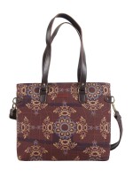 Brown Floral Motif Trendy Bag for Women