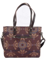 Brown Floral Motif Trendy Bag for Women