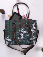 Abstract Flower Print Womens Designer Bag