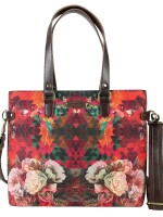 Women’s Multicolour Floral Tote Bag , Back side Zipper Pocket for quick access and 2 Zippered compartment to keep valuables