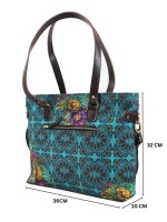 Floral Printed Handmade Tote Bag , 1 Inside zipper Pocket  and 2 Slip Pockets