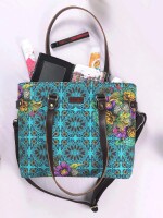 Floral Printed Handmade Tote Bag , 1 Inside zipper Pocket  and 2 Slip Pockets