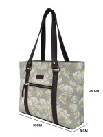 White Lotus Motif Floral Handbag