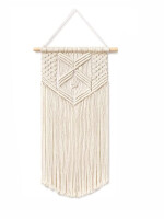 Cotton Macrame Wall Hanging for Home/Office Decor (Off-White_24inchx13inch)