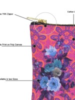 Pink and Blue Floral Utility Pouch