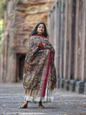 Elegant kalamkari silk dupatta