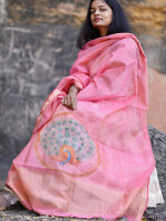 Pichwai hand-painted chanderi silk dupatta