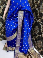 Pure Handloom Banarasi Pure Silk Katan Saree , Tussar Zari & Silver Zari Weaving Border, Body & Pallu, by suvadeep