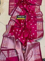 Pure Handloom Banarasi Pure Silk Katan Saree , Tussar Zari & Silver Zari Weaving Border, Body & Pallu, by suvadeep