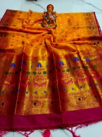 Banglore  Silk Mina work Paithani  Saree,  Silk sarees, Colorful Mina work