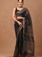 Black & Golden Chambal - Kota Doriya Sarees, Beautiful & Traditional Sarees, Office Wear For Women