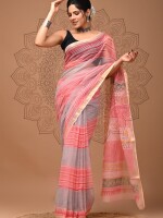 Beautiful & Colorful Hand block  printed kota doriya sarees with blouse, Length 6.5 meter, Natural dya and colour