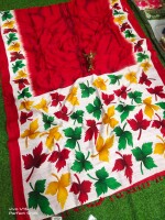 Super soft summer special pure cotton lilen Matka silk with blouse piece,