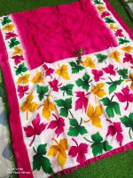 Super soft summer special pure cotton lilen Matka silk with blouse piece,