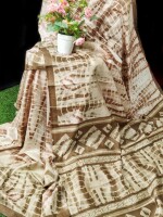 A Jaipuri Bagru Print Silk saree with Running Blouse piece(BP)