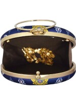 Artistic Elephant printed Round Clutch, Designer Clutches, Classy & Trendy Handbags, Vibrant Colors