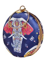 Artistic Elephant printed Round Clutch, Designer Clutches, Classy & Trendy Handbags, Vibrant Colors