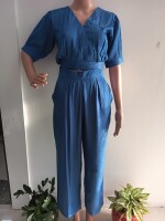 Crop Top Coord Set  Fabric Soft Silky feel with Denim look