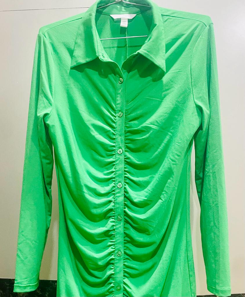 Green H M Shirt Dress Size IND L