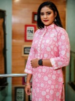 Ethereal Straight Cut Pure Cotton White & Pink Floral Printed Kurti, a light and breathable feel, ensuring comfort all day long.