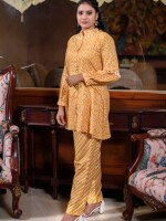 Mustard Yellow Soft Pure Cotton Co-ord Set,  a classic blend of Lahriya and Bandhej prints.