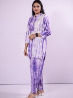 Mauve & Purple Tie-Dye Print Co-Ord Set,  designed to infuse style and elegance into your wardrobe