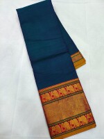 Pure Narayanpet sarees with a peacock Kanchi border and a contrast stripes pallu, along with a running blouse,