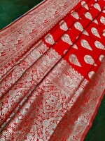 Silver Zari Beautiful Kataan Sari