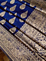 Silver Zari Beautiful Kataan Sari