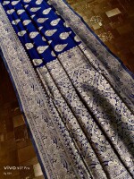 Silver Zari Beautiful Kataan Sari