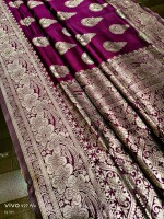 Silver Zari Beautiful Kataan Sari