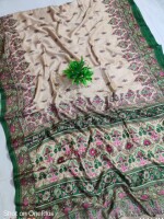 Semi pashmeena silk  Soft quality  With blouse piece