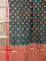 Banarasi Cotton Mercerized Saree adorned with enchanting Meena Motifs,  the timeless allure of traditional craftsmanship.