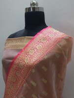 Banarasi Organza Saree, a delicate fusion of traditional Banarasi craftsmanship and the contemporary charm of organza