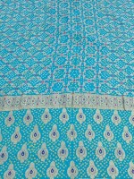 Sky blue khadi chiffon bandhej mina, a celebration of traditional craftsmanship and contemporary elegance