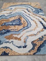 BLUE AND BROWN Hand Tufted  This is Carpets Rugs for Bedroom for living room for Hall Materials wool. Pile Medium