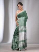 GREEN Begumpuri Cotton handloom saree