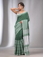 GREEN Begumpuri Cotton handloom saree